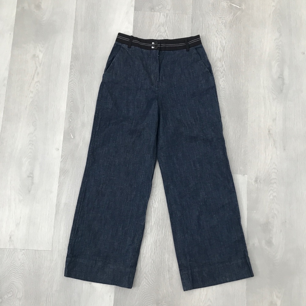 ELIZABETH AND JAMES DARK BLUE DENIM TROUSER CROP HIGH RISE 2